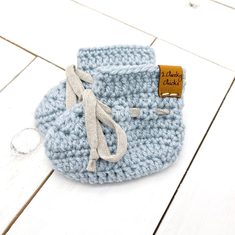 3 - 6 months LIGHT BLUE Sock Booties