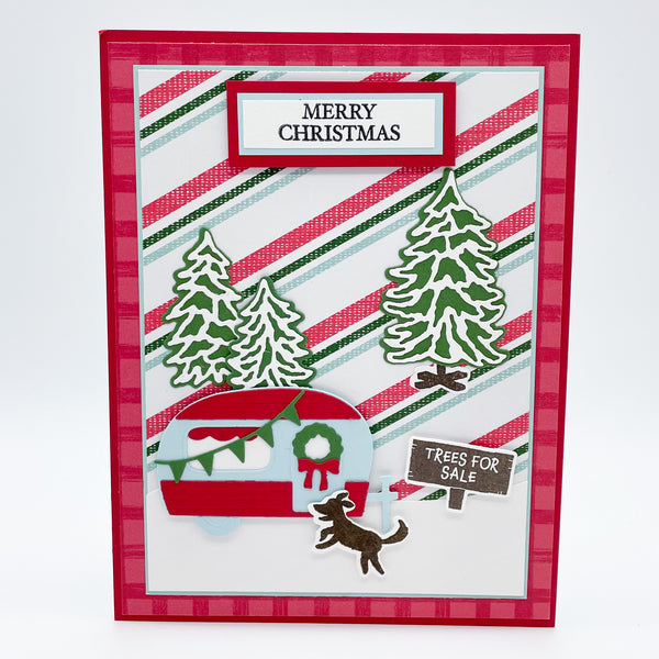 Tree Lot Camper Christmas Card