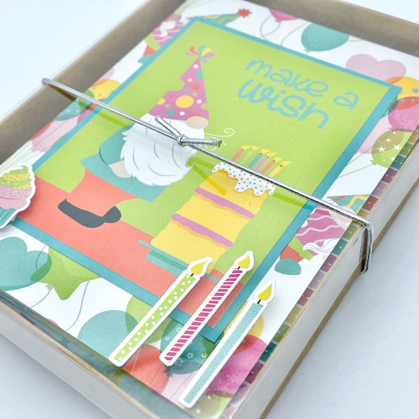 Gnome Themed Birthday Handmade Greeting Card Set of 5
