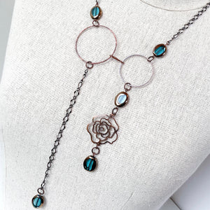 Turquoise Glass Asymmetrical  Necklace