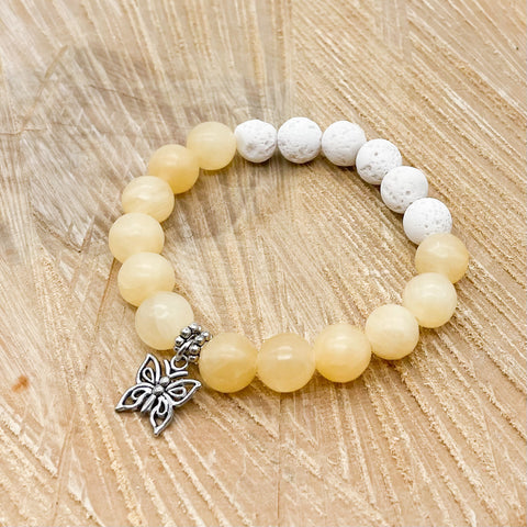 Yellow Jade Lava Rock Bracelet