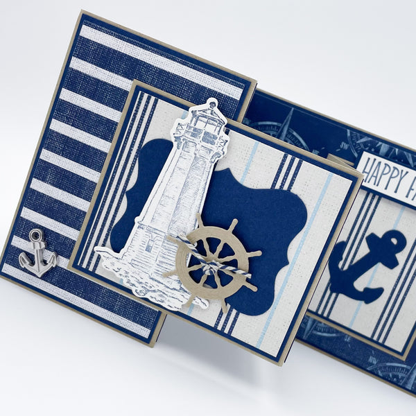 Happy Father’s Day Handmade Pop Up Card - Nautical Theme