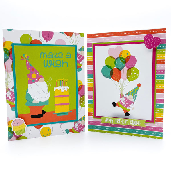 Gnome Themed Birthday Handmade Greeting Card Set of 5