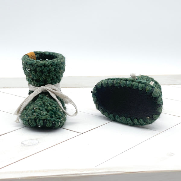 5” (6 - 12 months) KALE Sheepskin Slippers