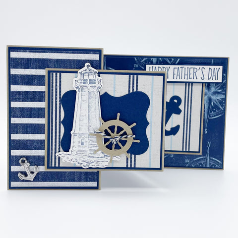 Happy Father’s Day Handmade Pop Up Card - Nautical Theme