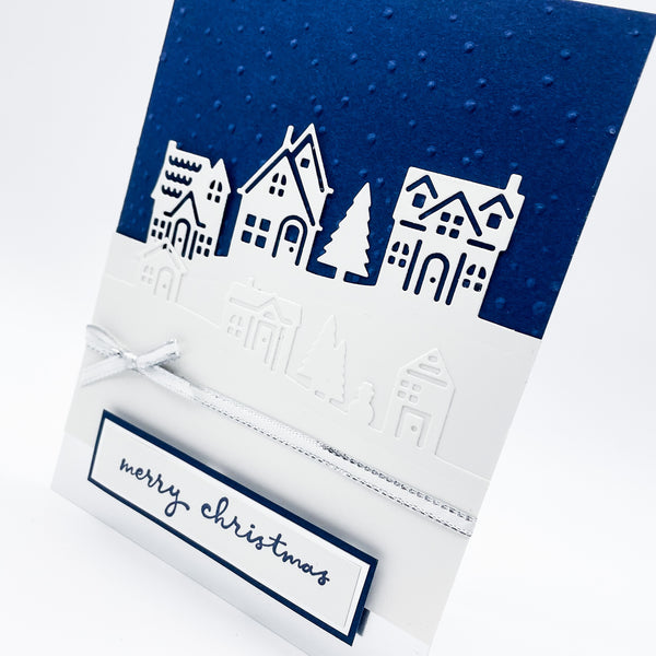 I’ll be Home for Christmas Card - Navy & Silver