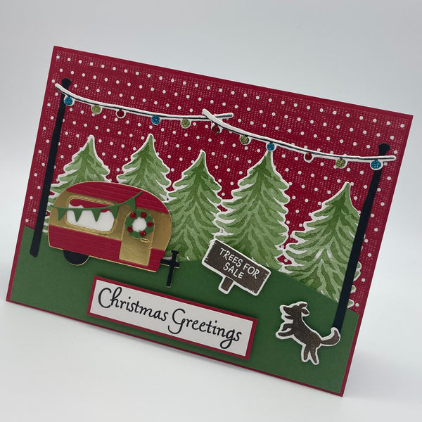 Tree Lot Camper Christmas Card