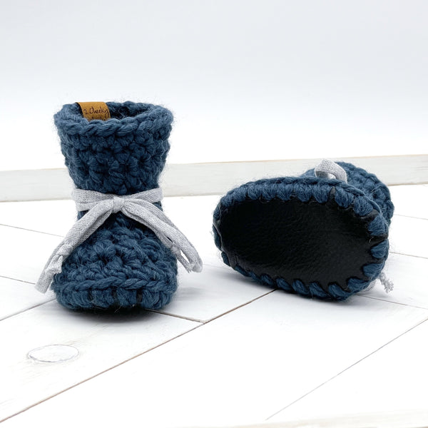 5” (6 - 12 months) DENIM Sheepskin Slippers