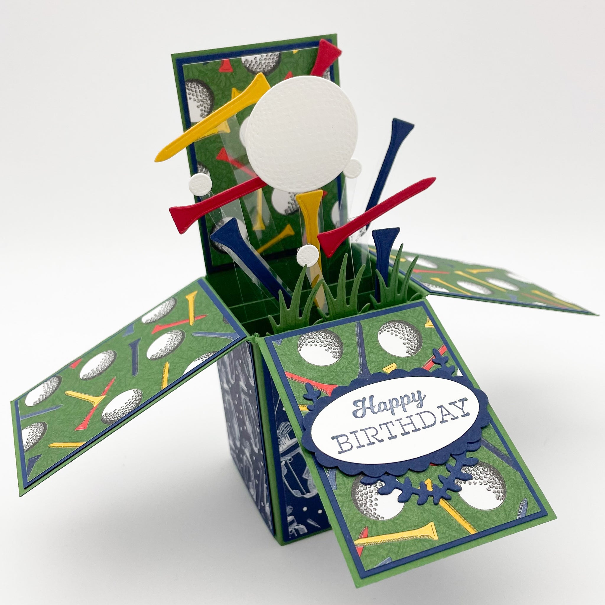 Happy Birthday Handmade Pop Up Card - Golf Theme