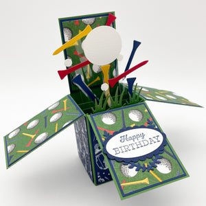 Happy Birthday Handmade Pop Up Card - Golf Theme