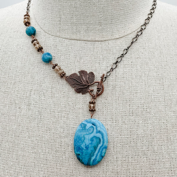 Blue Crazy Lace Agate Necklace