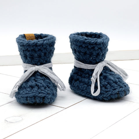 5” (6 - 12 months) DENIM Sheepskin Slippers