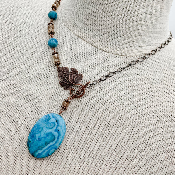 Blue Crazy Lace Agate Necklace