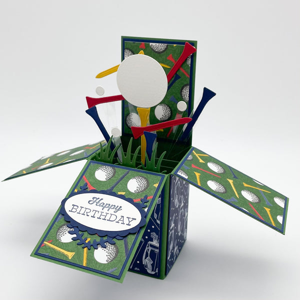 Happy Birthday Handmade Pop Up Card - Golf Theme
