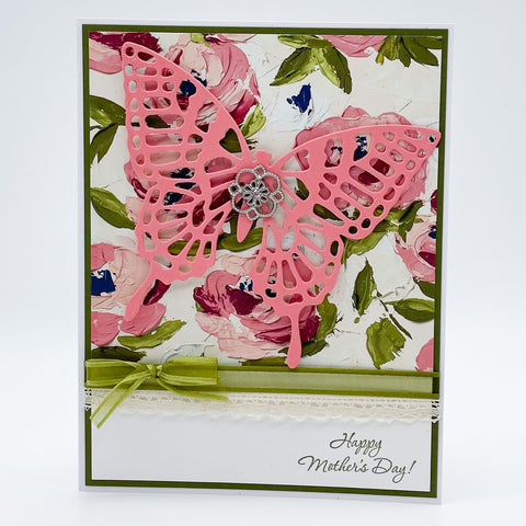 Pink Butterfly Mother’s Day Handmade Card