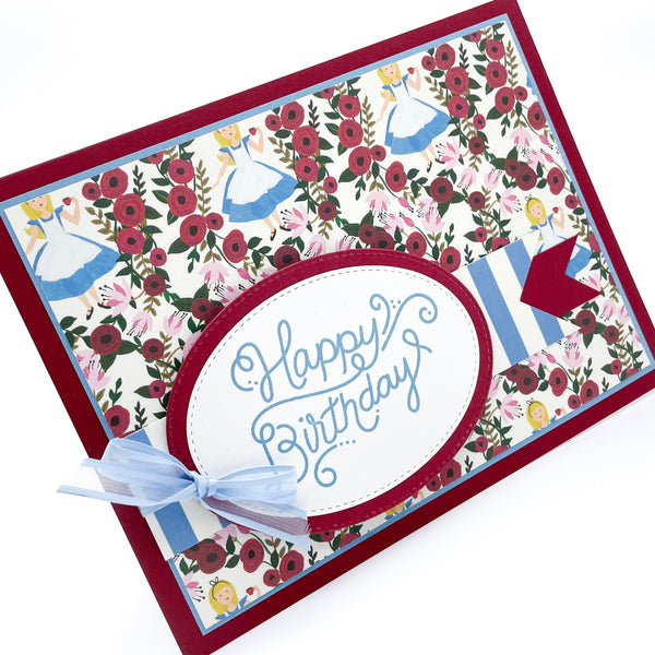 Alice in Wonderland Happy Birthday Handmade Card