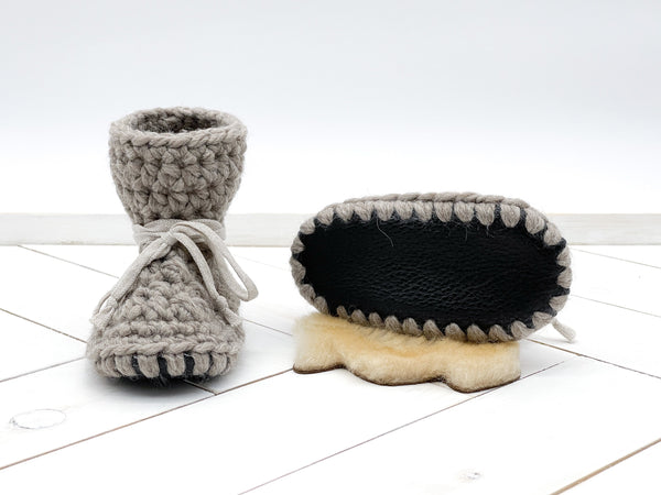 5” (6 - 12 months) DRIFTWOOD Sheepskin Slippers