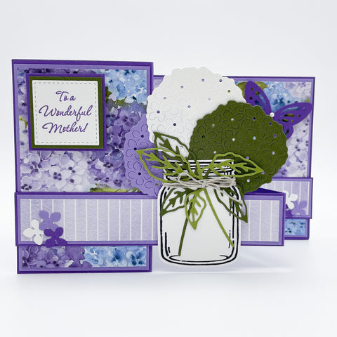 Hydrangea Mother’s Day Handmade Pop Up Card