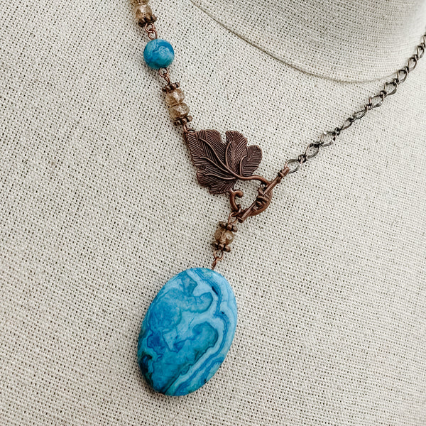 Blue Crazy Lace Agate Necklace