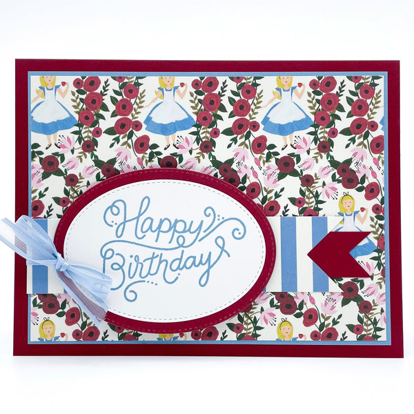 Alice in Wonderland Happy Birthday Handmade Card