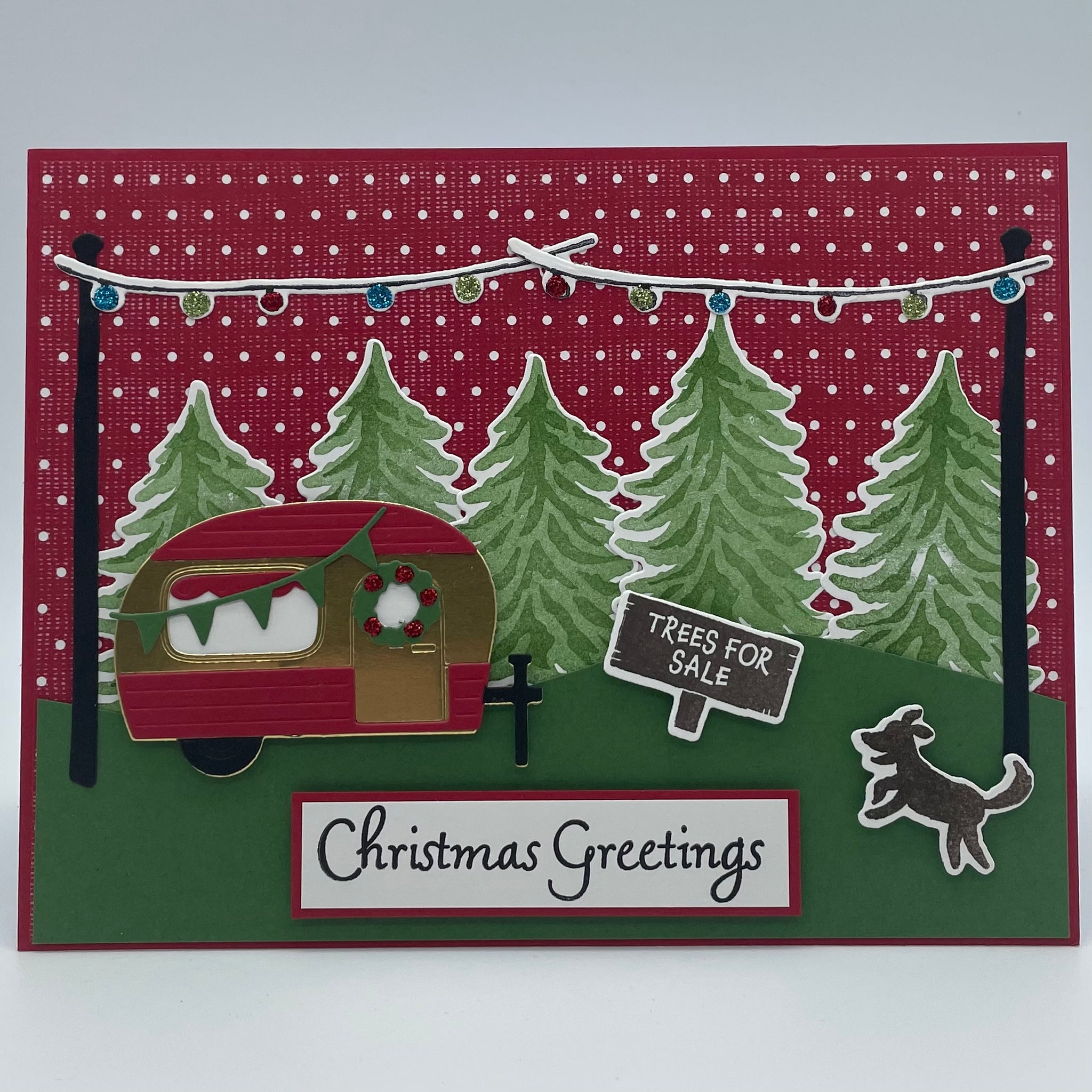 Tree Lot Camper Christmas Card