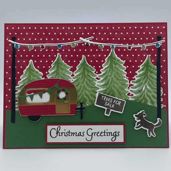 Tree Lot Camper Christmas Card