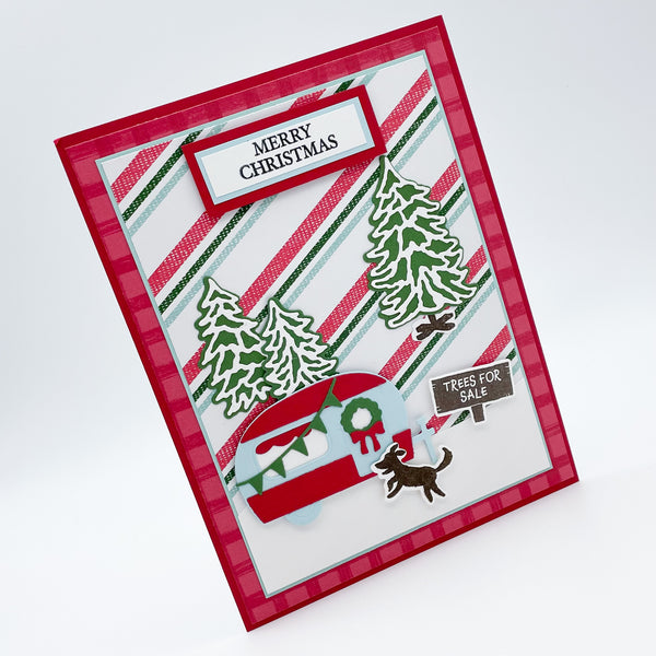 Tree Lot Camper Christmas Card