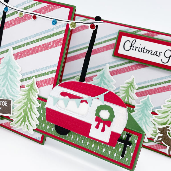 Tree Lot Camper Christmas Pop Up Card