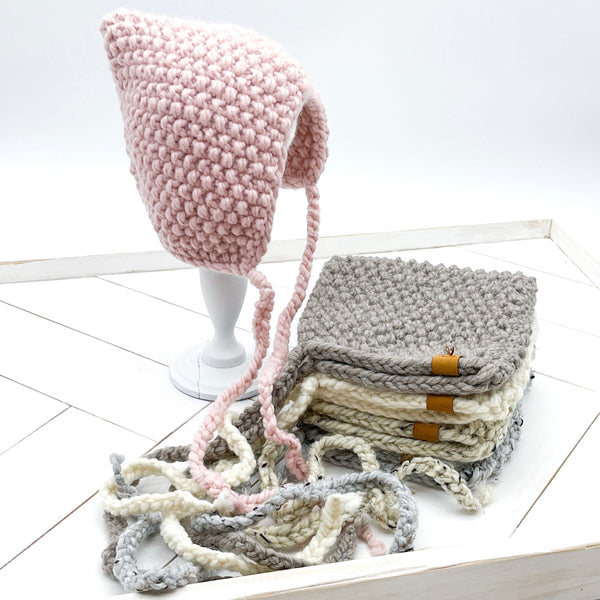 3 - 6 months GREY MARBLE Seed Pixie Bonnet