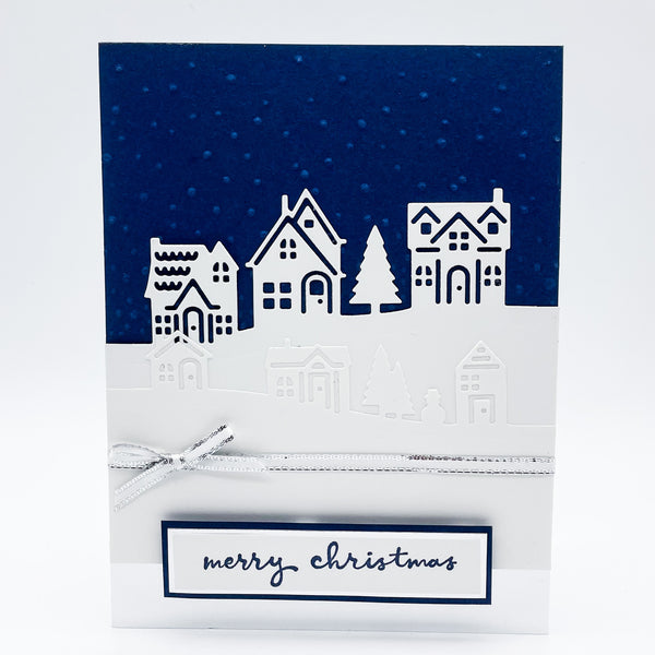 I’ll be Home for Christmas Card - Navy & Silver
