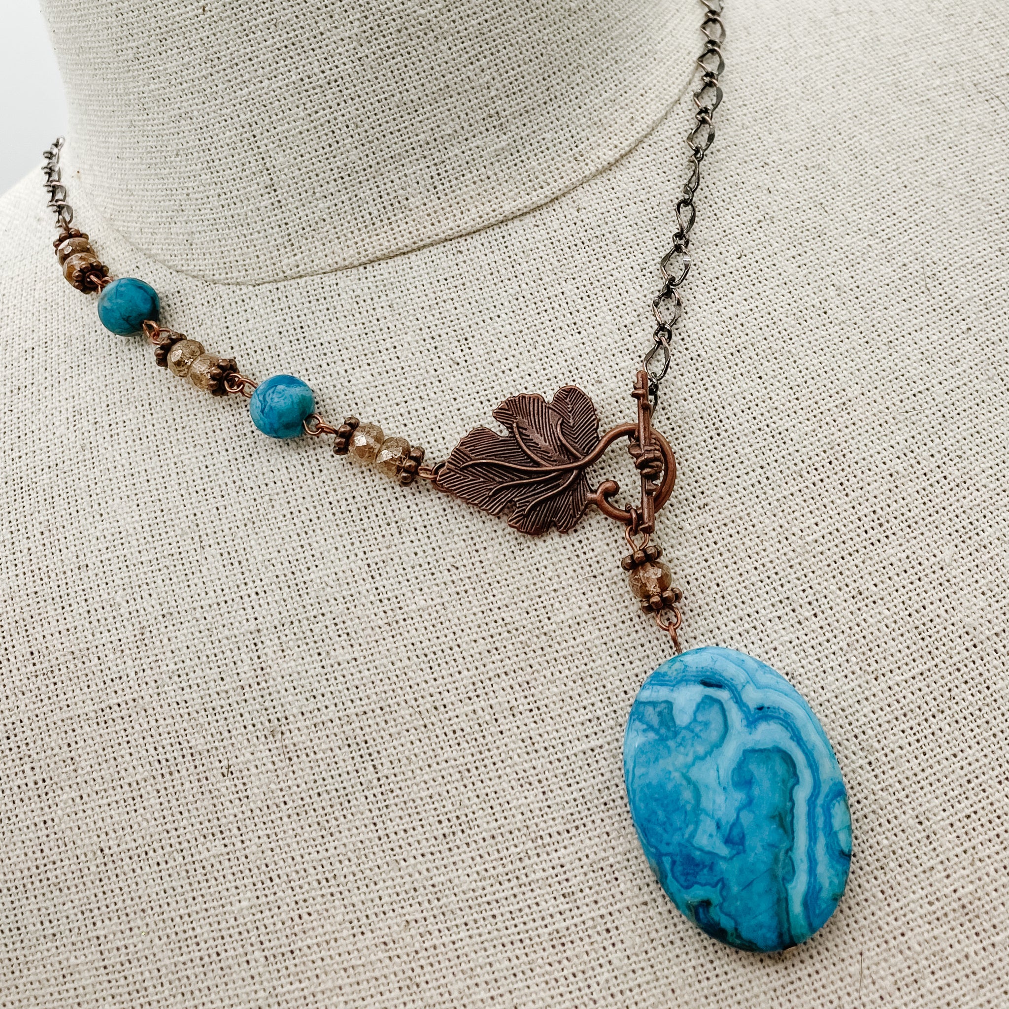 Blue Crazy Lace Agate Necklace