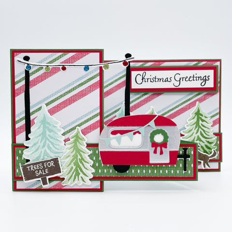 Tree Lot Camper Christmas Pop Up Card