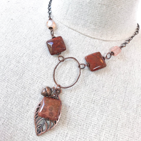 Antique Copper Leaf Pendant