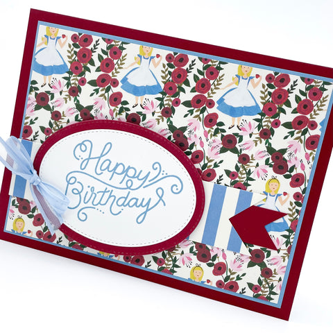 Alice in Wonderland Happy Birthday Handmade Card