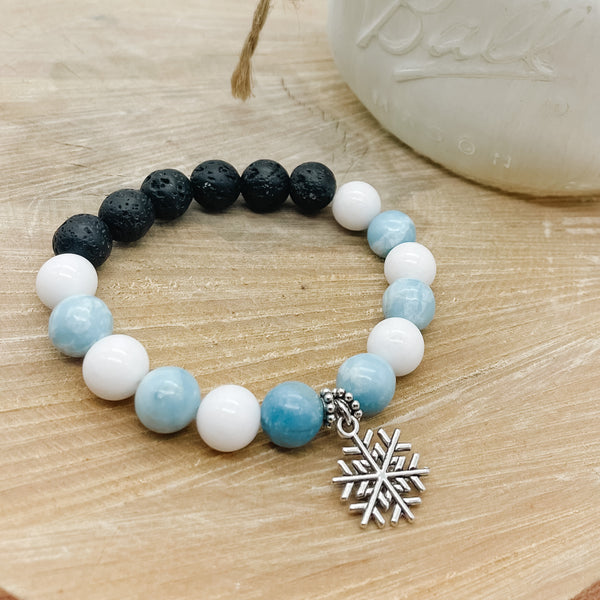 JACK FROST - Blue Larimar Quartz Lava Rock Bracelet