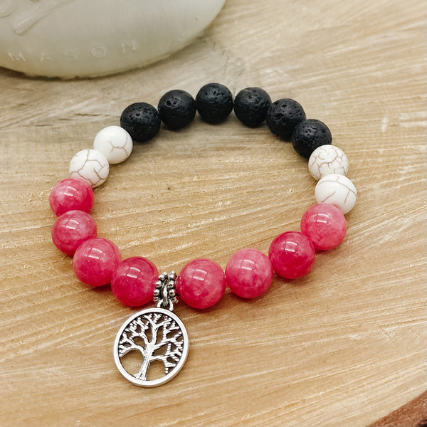 Red Malaysia Jade Lava Rock Bracelet