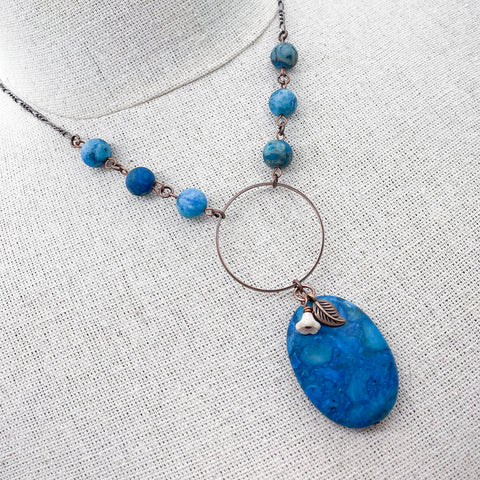 Blue Crazy Lace Agate Necklace