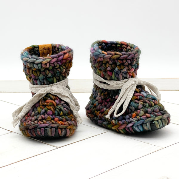 5” (6 - 12 months) DIANA RASTA WOOL Sheepskin Slippers