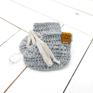 0 - 3 months SILVER GREY Baby Booties