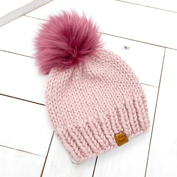 Toddler (1 - 3 years old) ROUGE Classic Hat with Faux Fur Pom