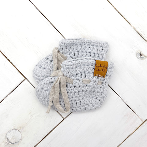 3 - 6 months PALE GREY Baby Booties