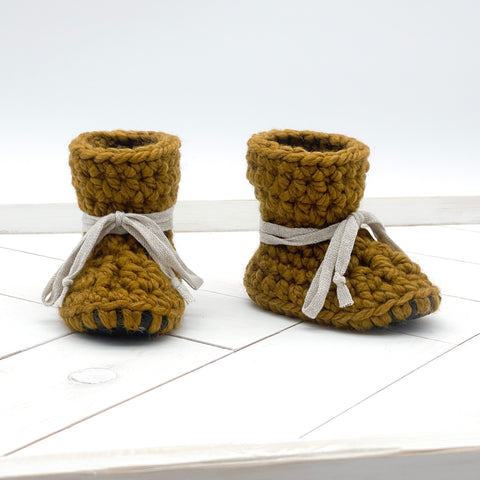 6” (Toddler Shoe Size 6/7) FLAX Sheepskin Slippers