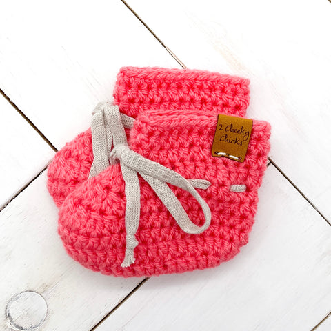 3 - 6 months GRAPEFRUIT Baby Booties