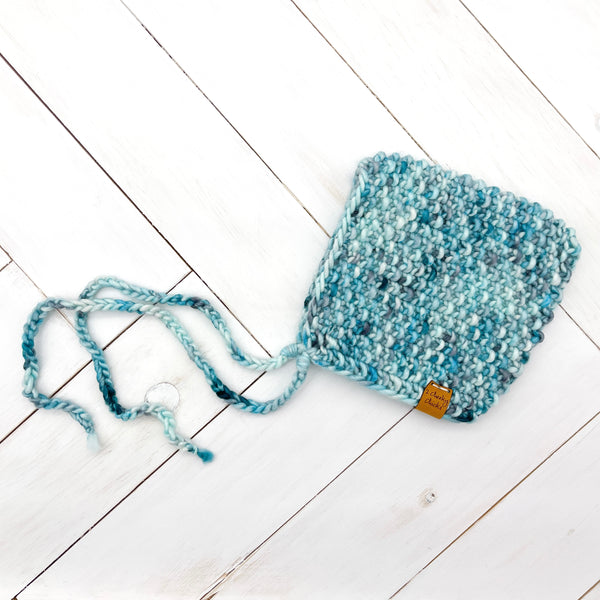 3 - 6 months BLUE MOON WOOL Seed Pixie Bonnet