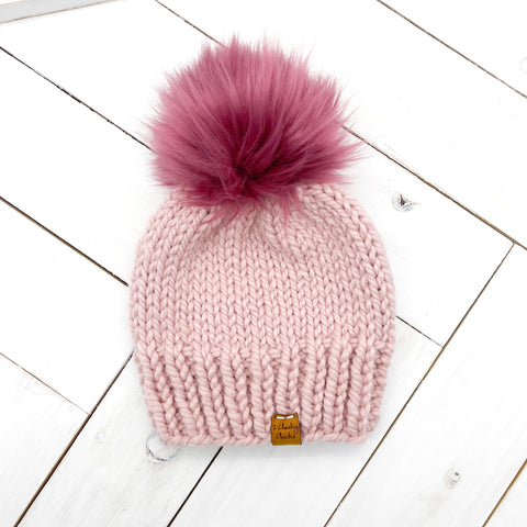 Toddler (1 - 3 years old) ROUGE Classic Hat with Faux Fur Pom