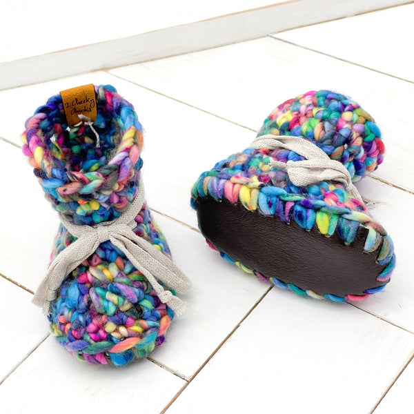 4.5” (0 - 6 or 3 - 6 months) SWEET EMOTION WOOL Sheepskin Slippers