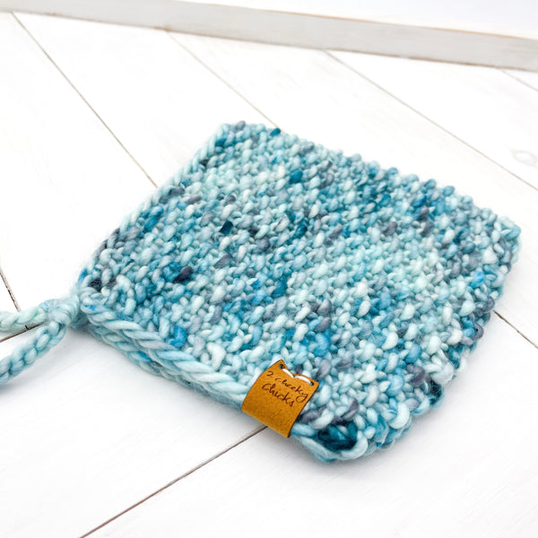 3 - 6 months BLUE MOON WOOL Seed Pixie Bonnet