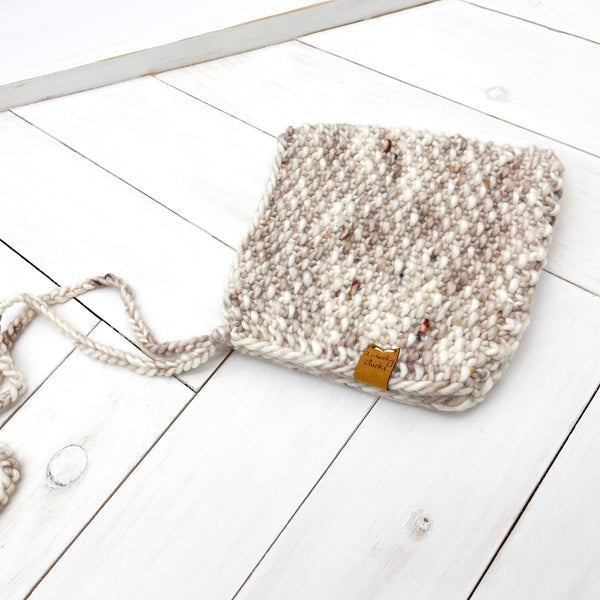 Toddler (1 - 2 year old) TOASTED NEUTRAL WOOL Seed Pixie Bonnet