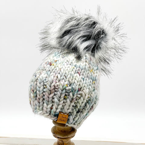 Toddler (1 - 3 years old) BLUE MAGIC WOOL Classic Hat with Faux Fur Pom (Jumbo)
