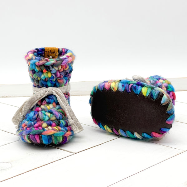4.5” (0 - 6 or 3 - 6 months) SWEET EMOTION WOOL Sheepskin Slippers